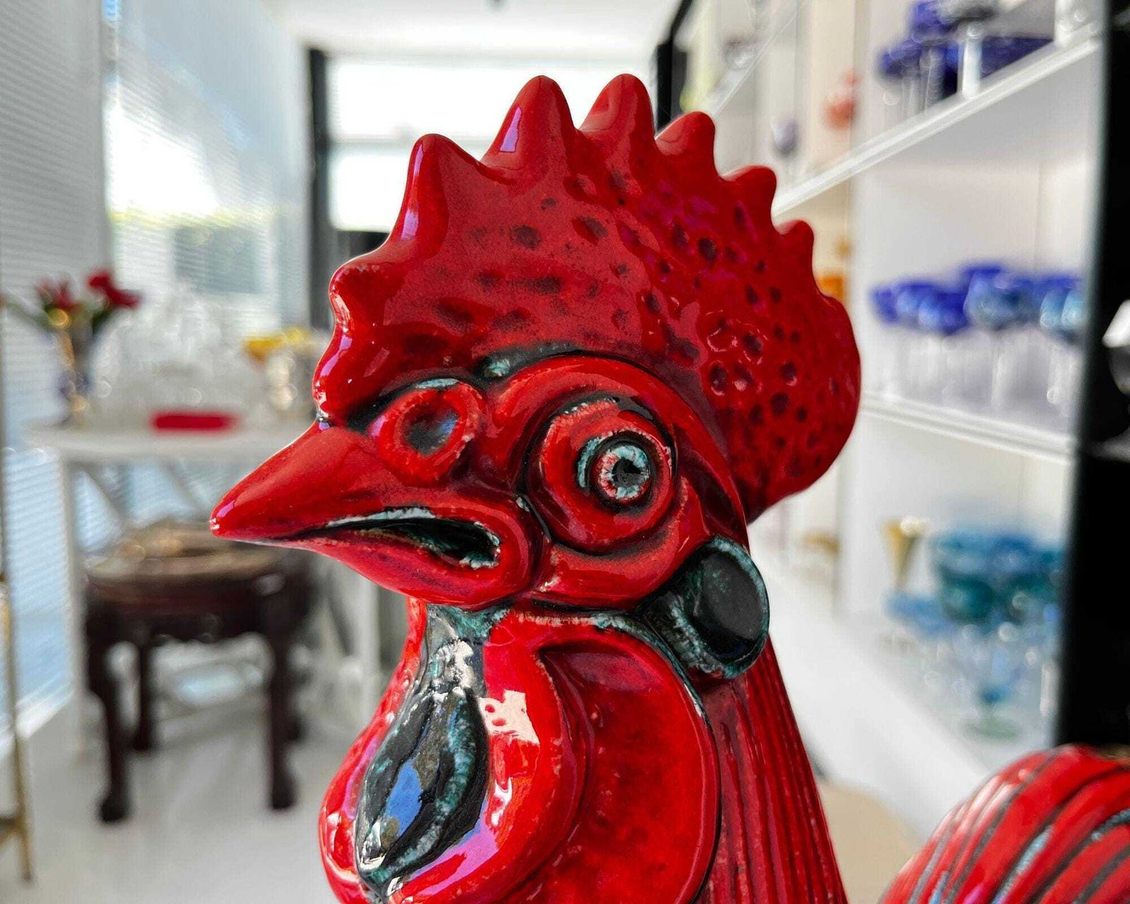 703.0 Décoration campagne | Coq italien | Figurine rouge photo