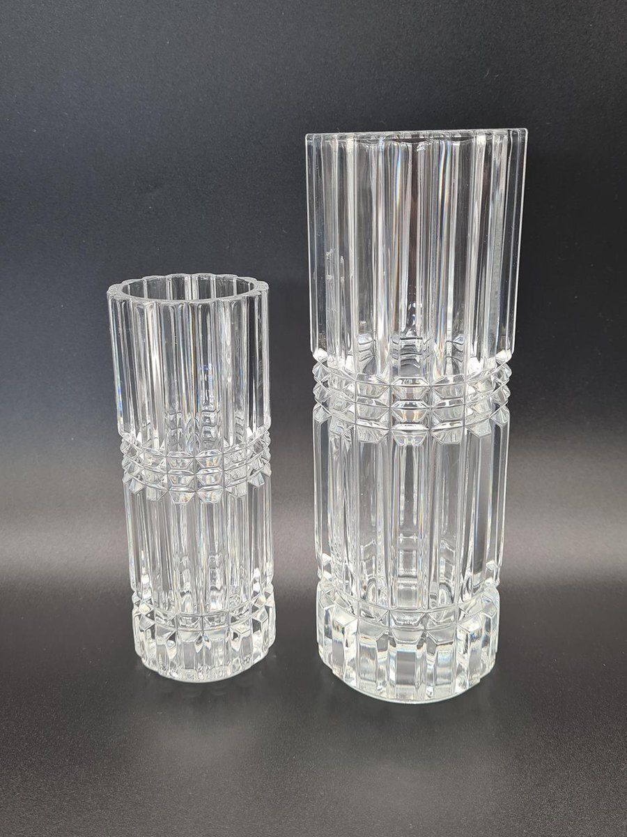 Montparnasse Crystal Vases From Cristal Darques Durand, France, 1970s 1980s, Set Of 2 photo furniture