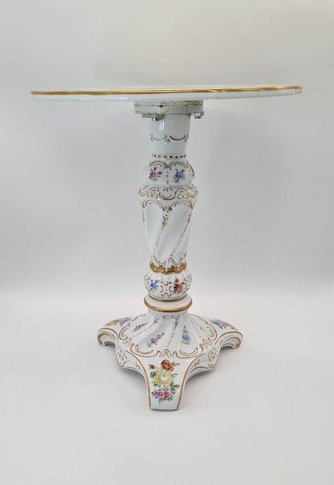 Mid Century Porcelain Table With Hand Painted Floral Decoration, Germany, 1970s photo for sale