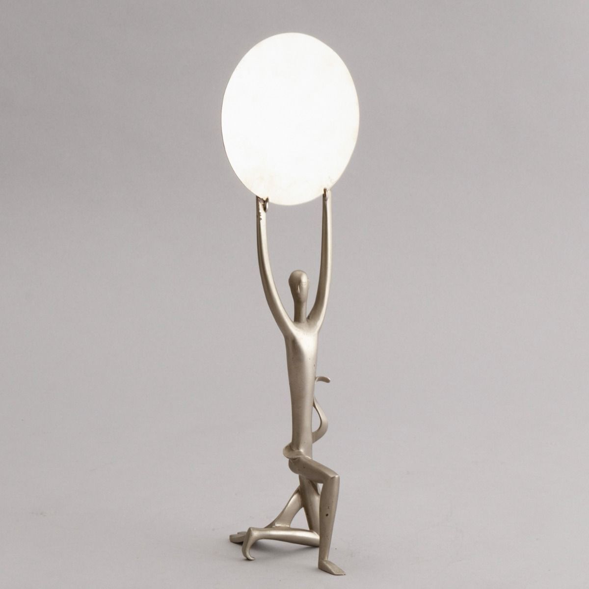 Nickel Plated Brass Table Mirror By Whw Hagenauer, Vienna, Austria (Not Stamped)
