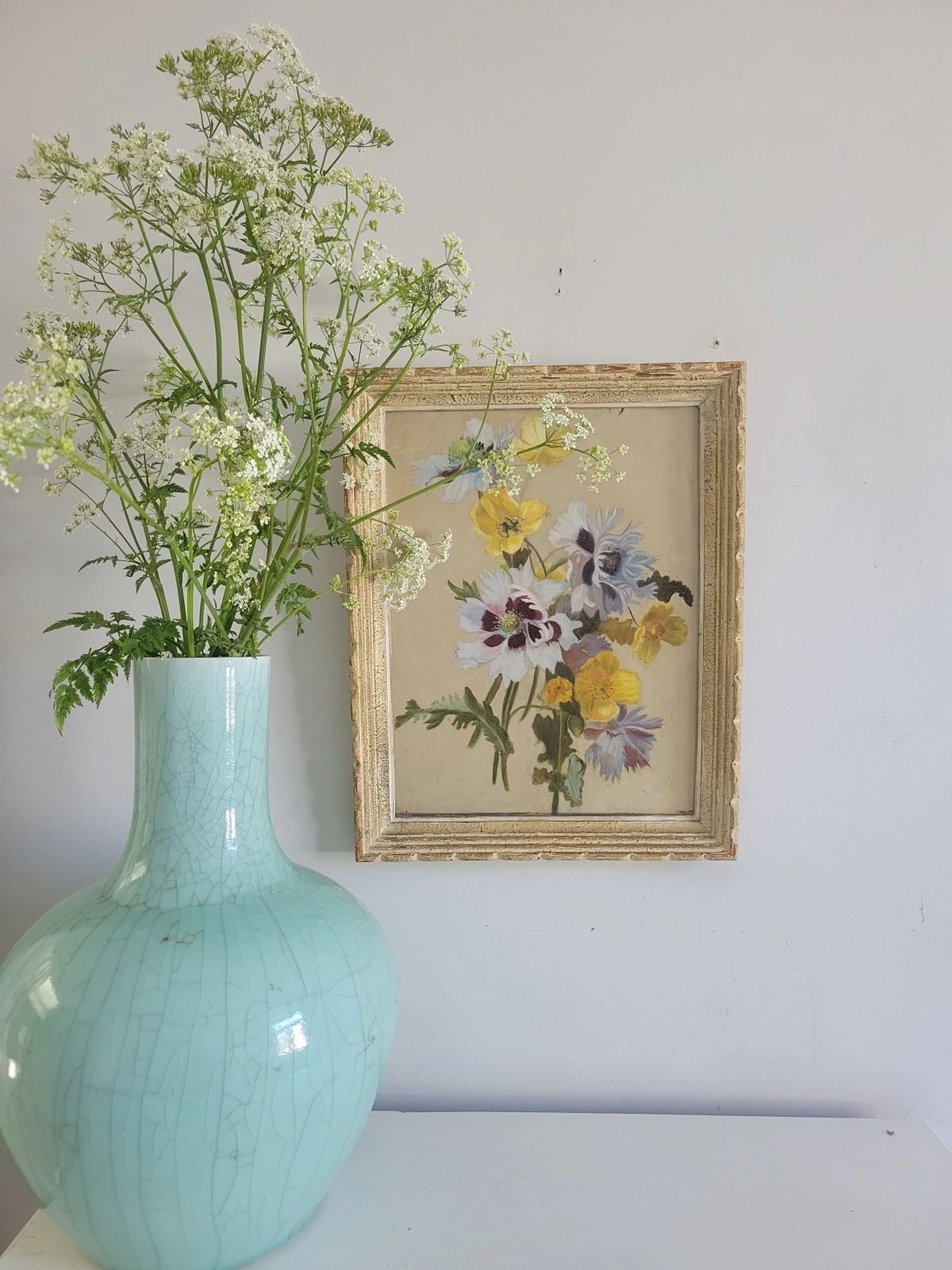 Wild Anemones  Original French Floral Oil Painting photo Art