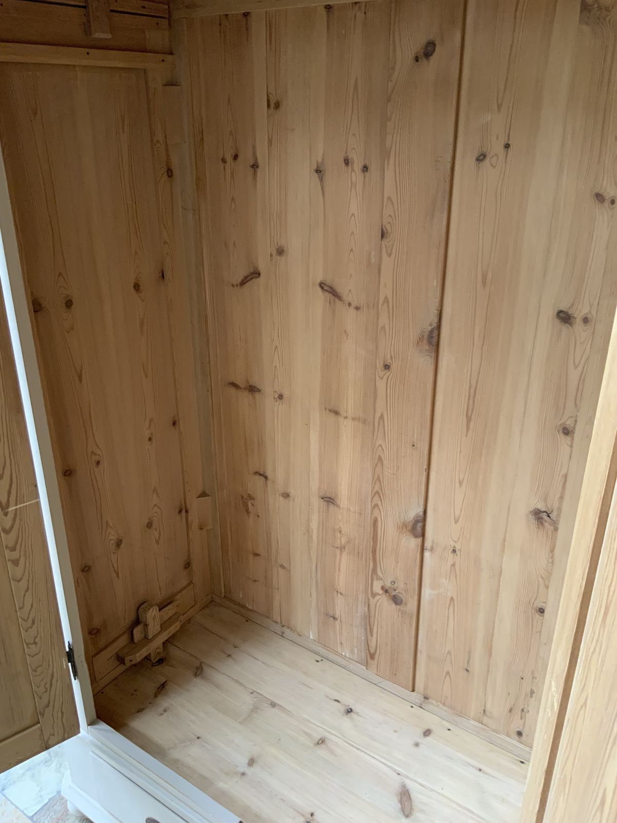 photo for sale Restored Antique Pine Continental Knockdown Wardrobe Armoir Painted