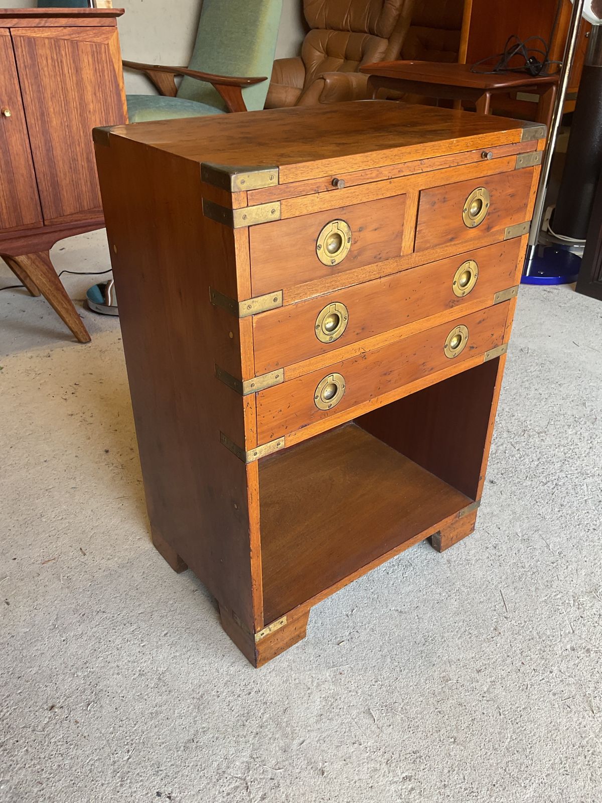 photo furniture Antique Regency Walnut  Military Campaign Chest Of Drawers