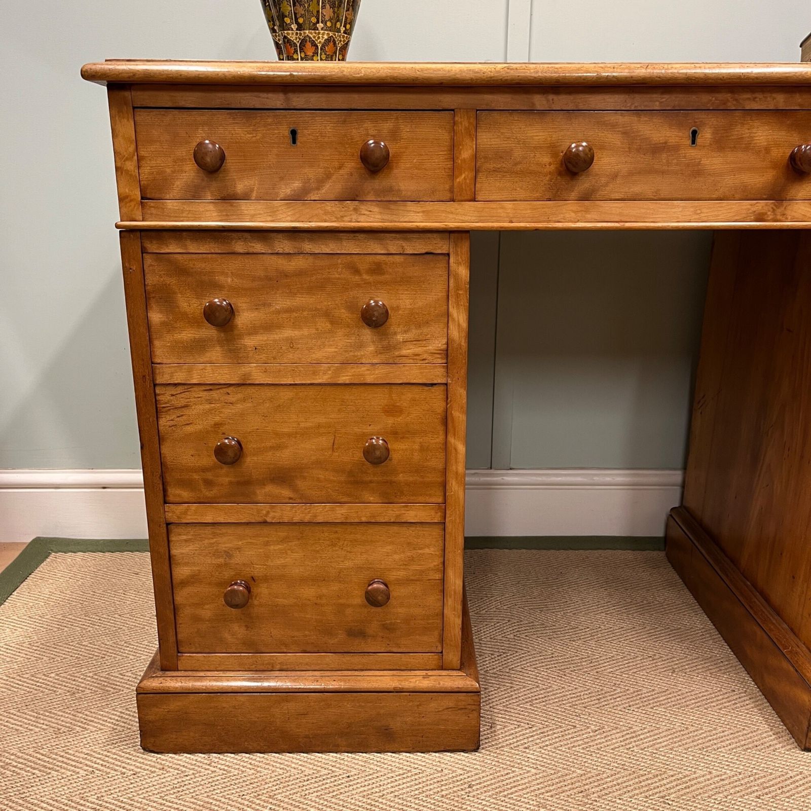 Furniture 19th Century Satin Birch Heal And Son Desk photo