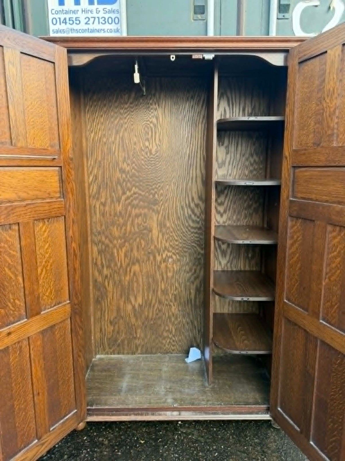 Antique Vintage Carved Double Hallrobe/Wardrobe Ready To Be Upcycled photo Furniture