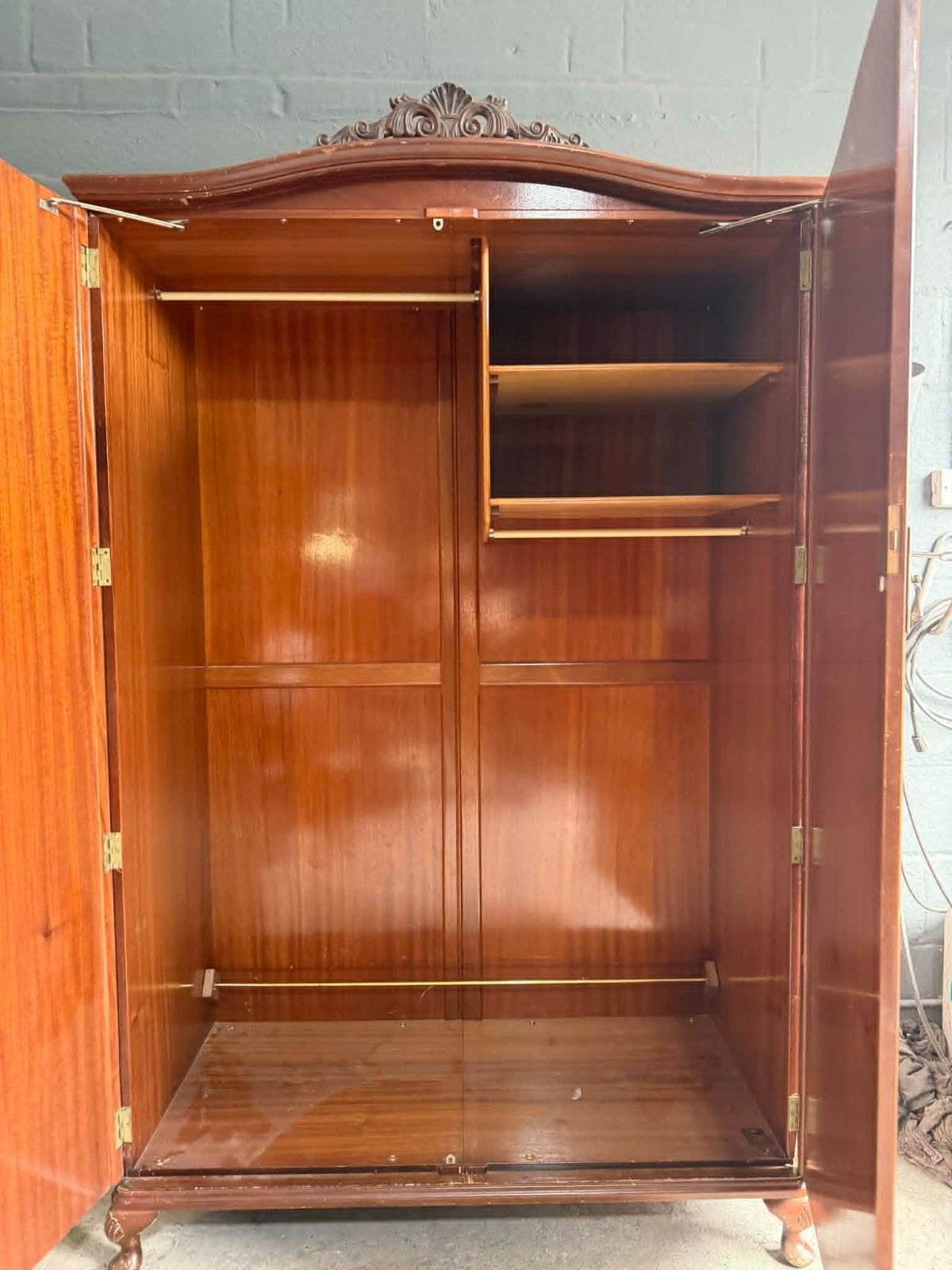 Ornate Antique Vintage Mahogany Double Hallrobe/Wardrobe photo for sale