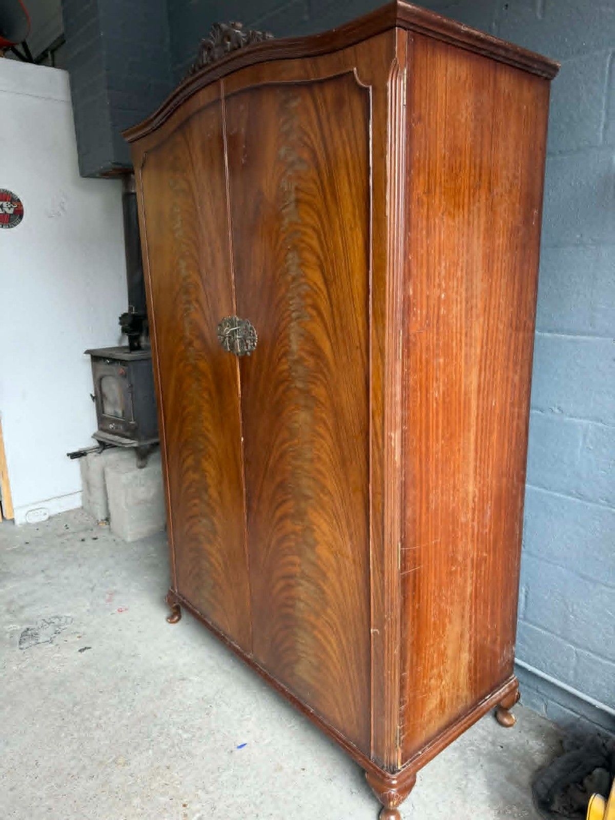 Ornate Antique Vintage Mahogany Double Hallrobe/Wardrobe photo 795.0