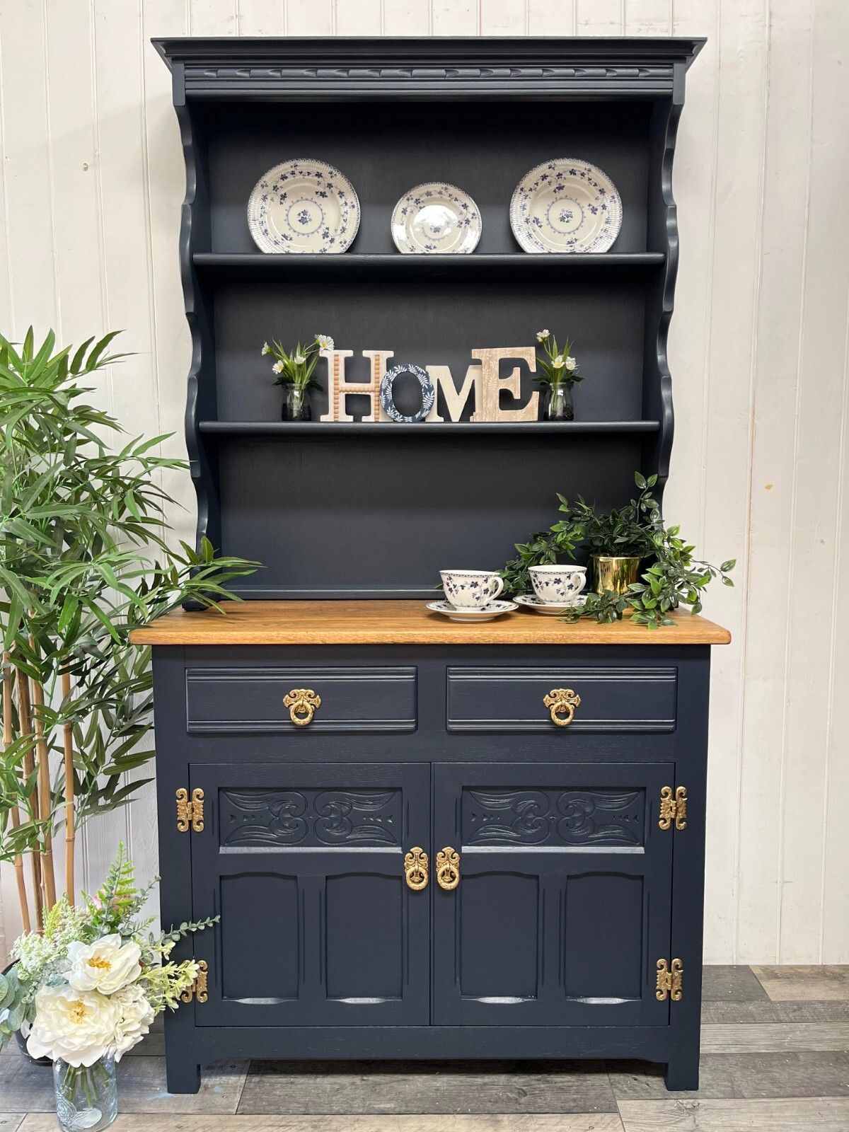 photo buy Vintage Welsh Dresser Priory Style With Plate Racks Ready To Upcycle
