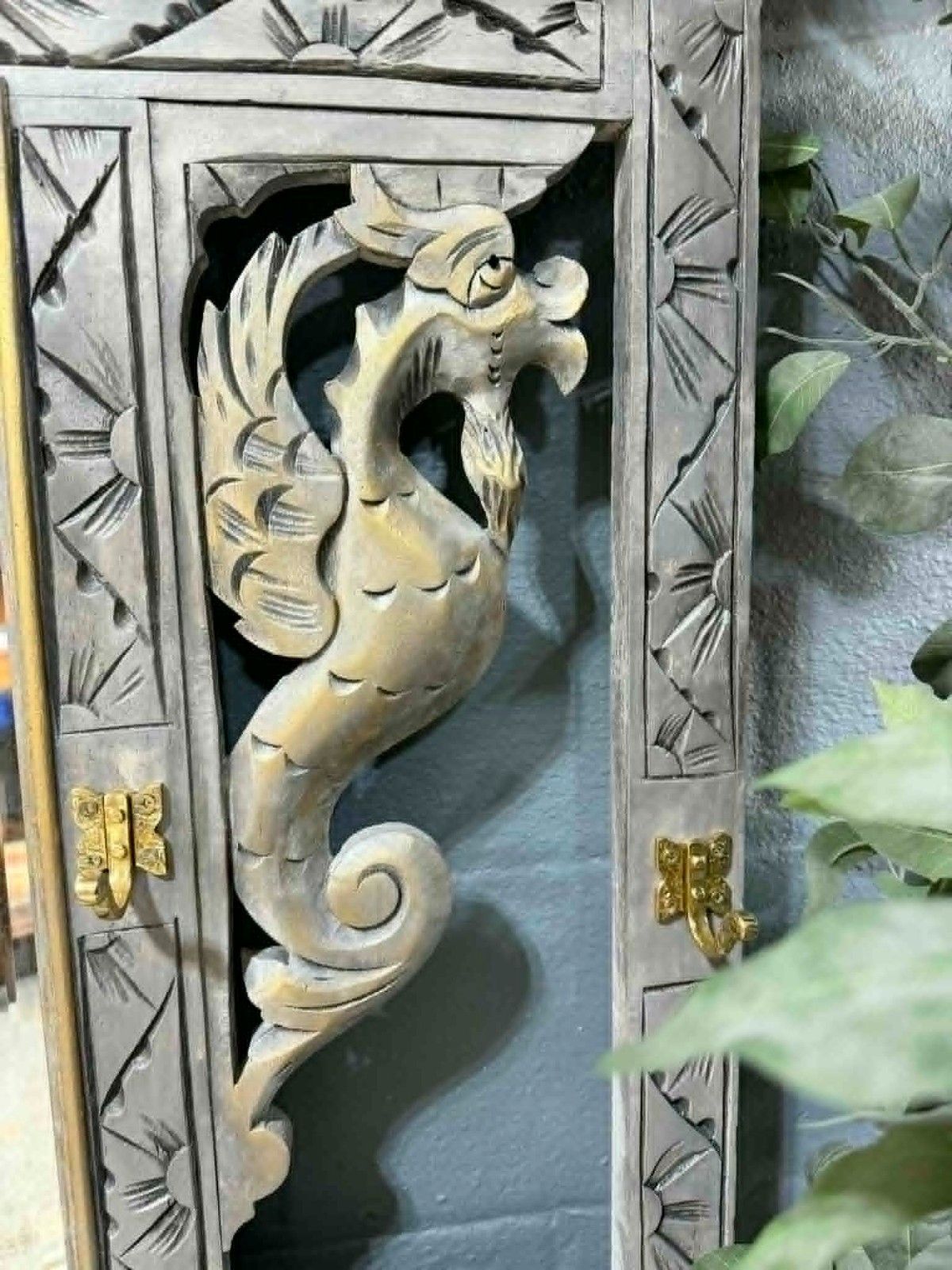 Stunning Antique Umbrella Stand / Hall Stand – Hand Painted Stone Grey Effect photo vintage