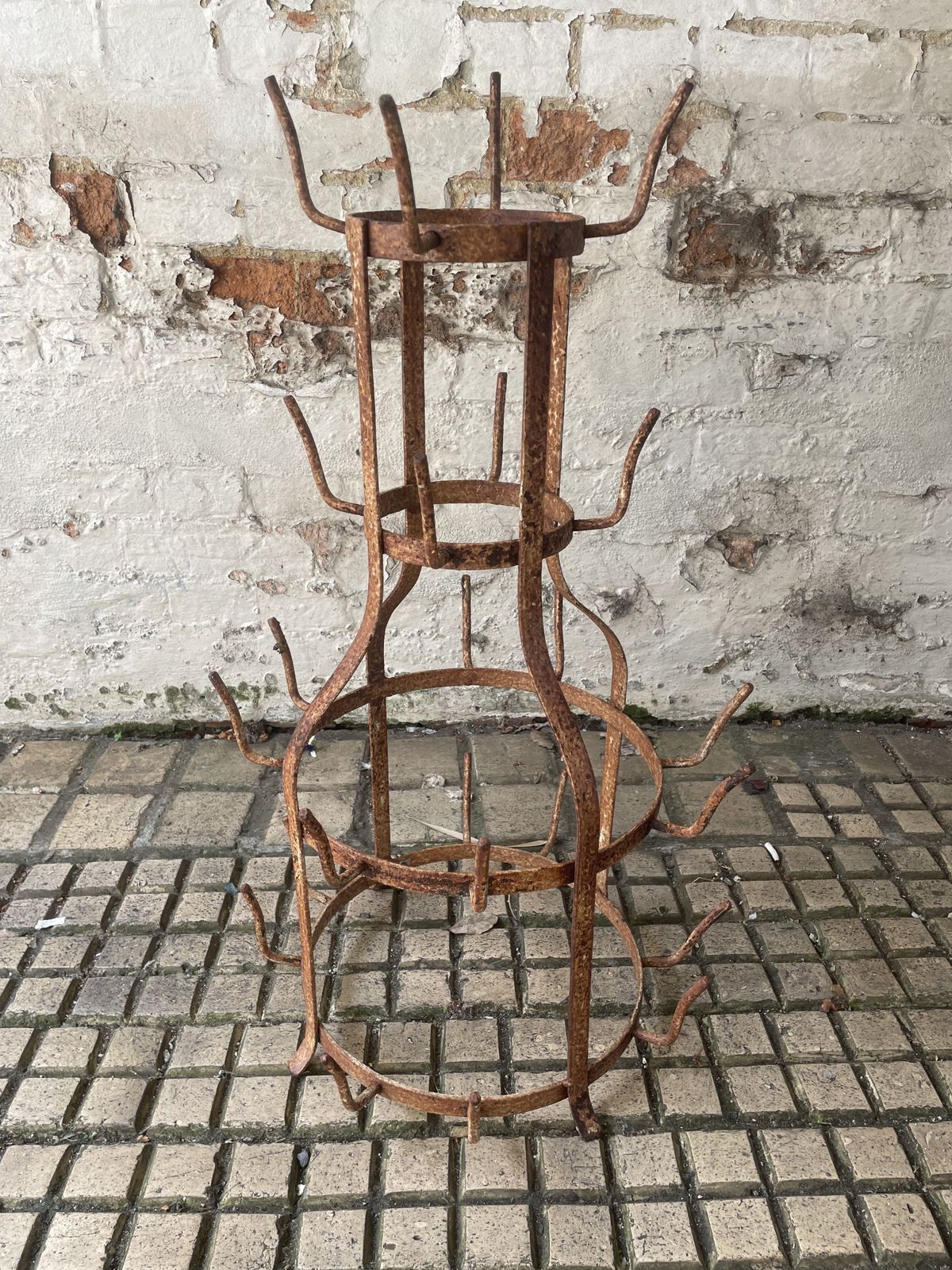 Vintage French Wrought Iron Bottle Dryer photo furniture