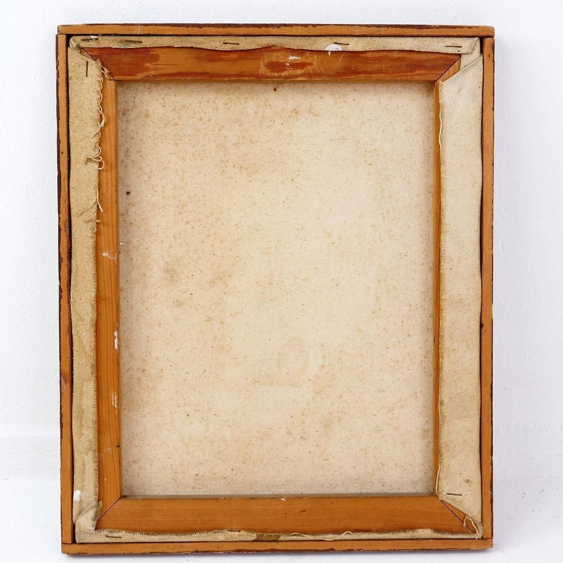 photo for sale Mixed Media Painting On Canvas, Signed, 20th Century, 33x41 Cm