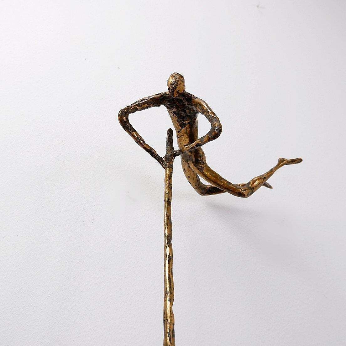 Acrobatic Man Bronze Sculpture By Pieter Florizoone (1937 2015)   Belgium photo vinterior