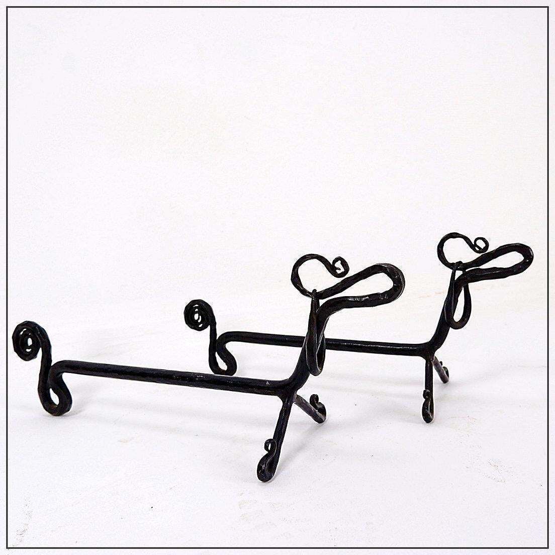 Pair Of Wrought Iron Dachshund Andirons   20th Century photo 696.0
