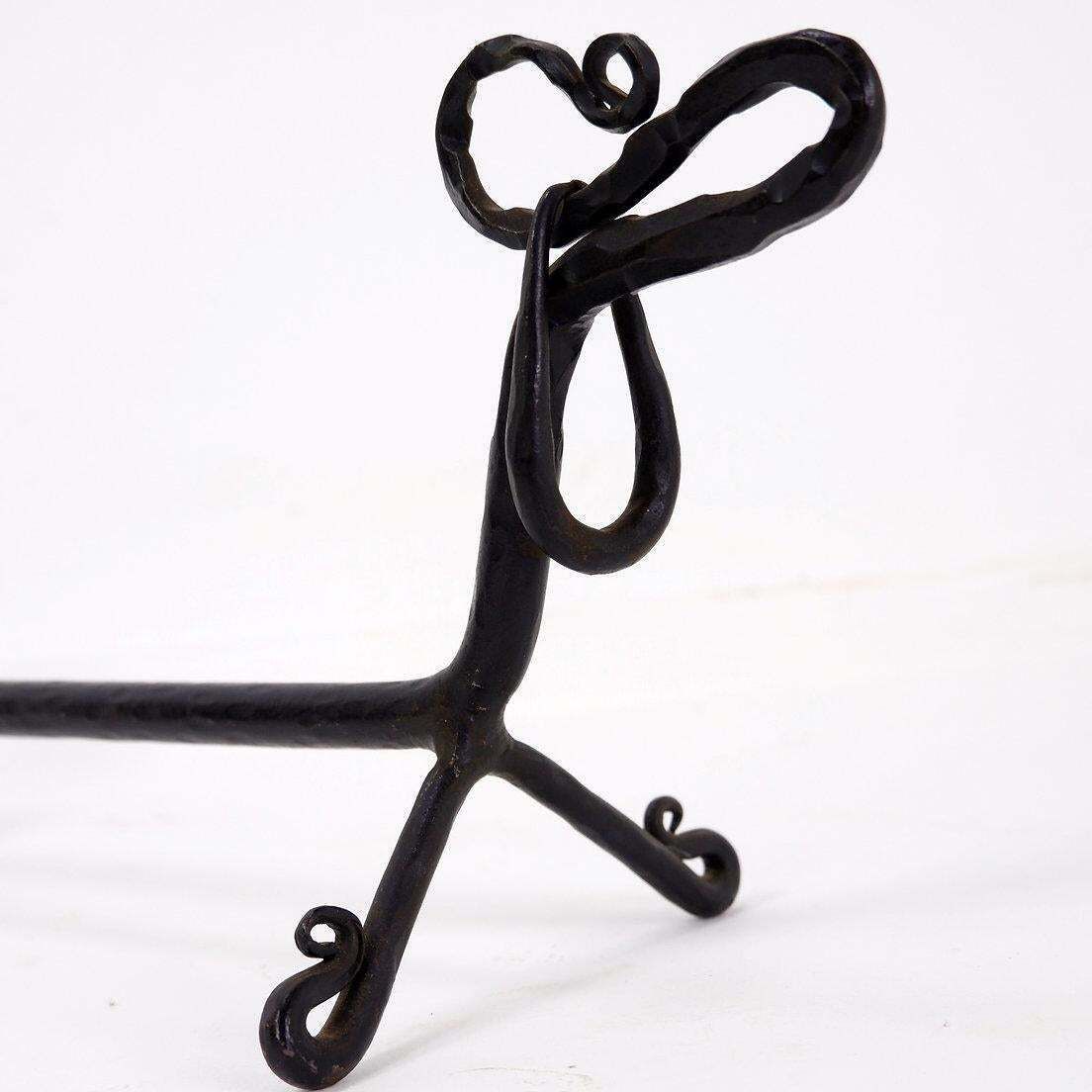 Pair Of Wrought Iron Dachshund Andirons   20th Century photo vinterior