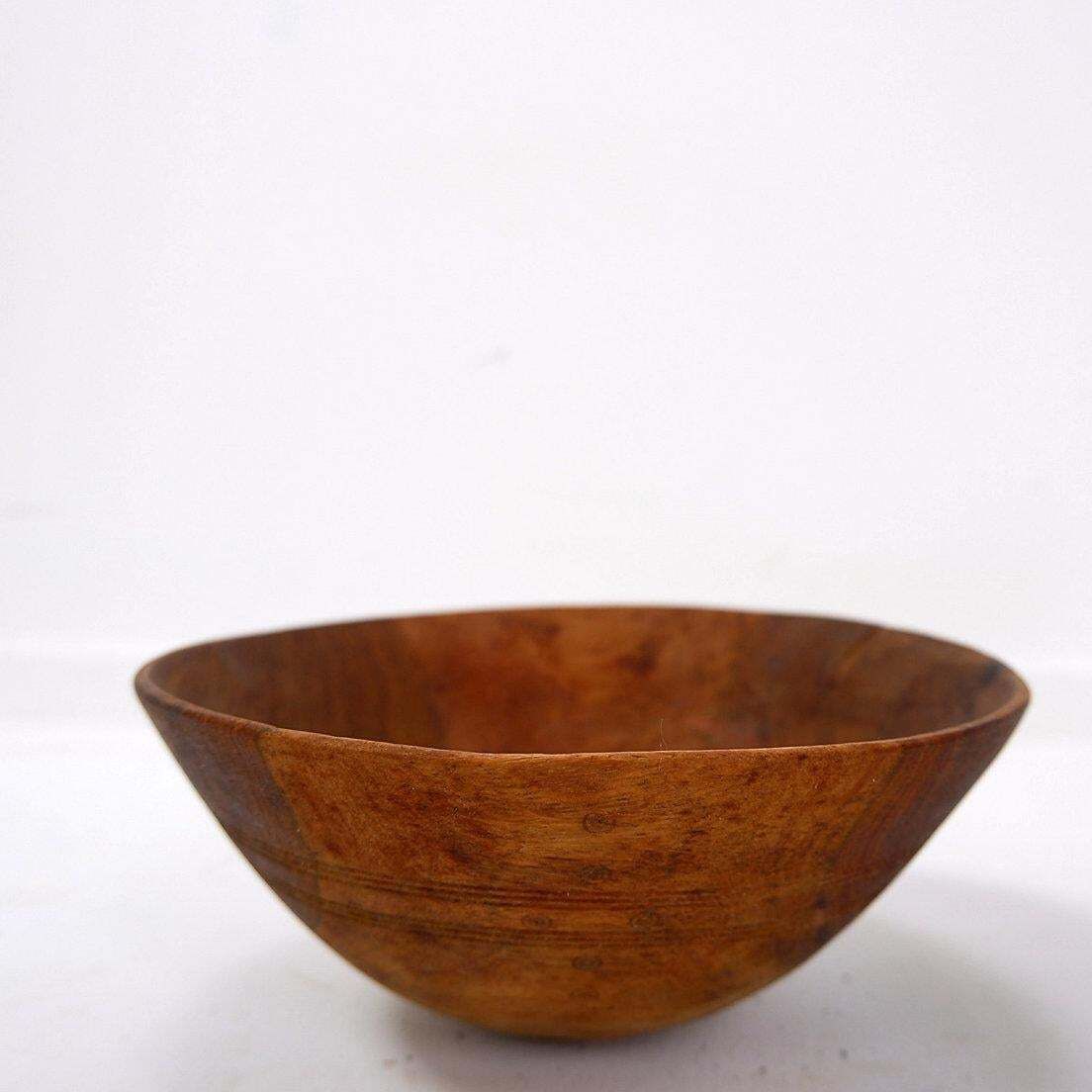 Set Of 3 Wabi Sabi Wooden Cups And Bowls, Folk Art, 20th Century photo vinterior