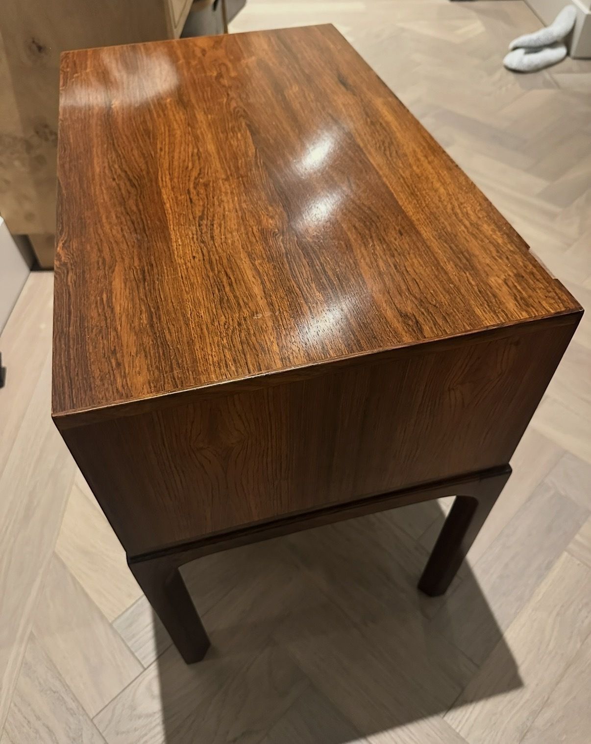 Pair (2 Piece) Danish Mid Century Rosewood Nightstands By Aksel Kjersgaard photo for sale