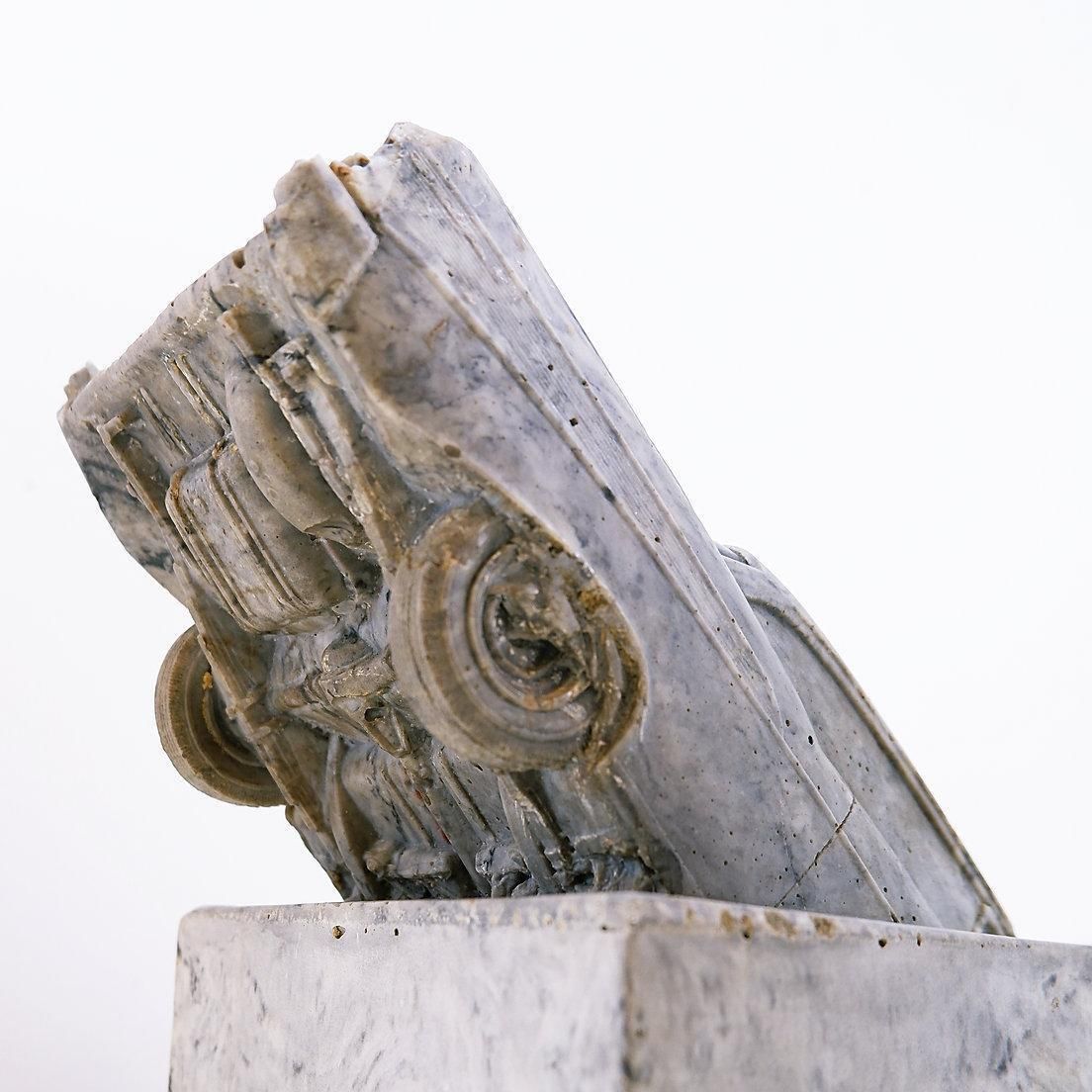 1079.0 Cast Resin Sculpture "La Mort De L'automobile" Of The Work Of Fernand Flausch photo
