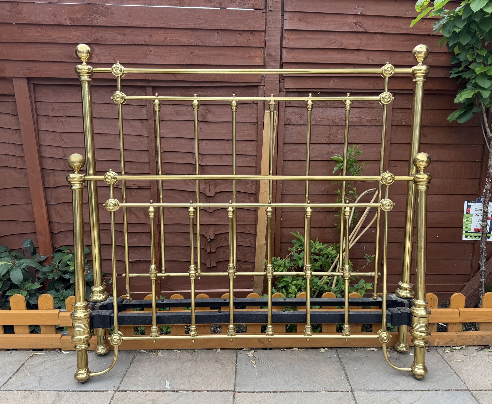 Stunning Victorian All Brass & Cast Iron Double Bed Frame & Base (Spare Of Repair) photo Furniture