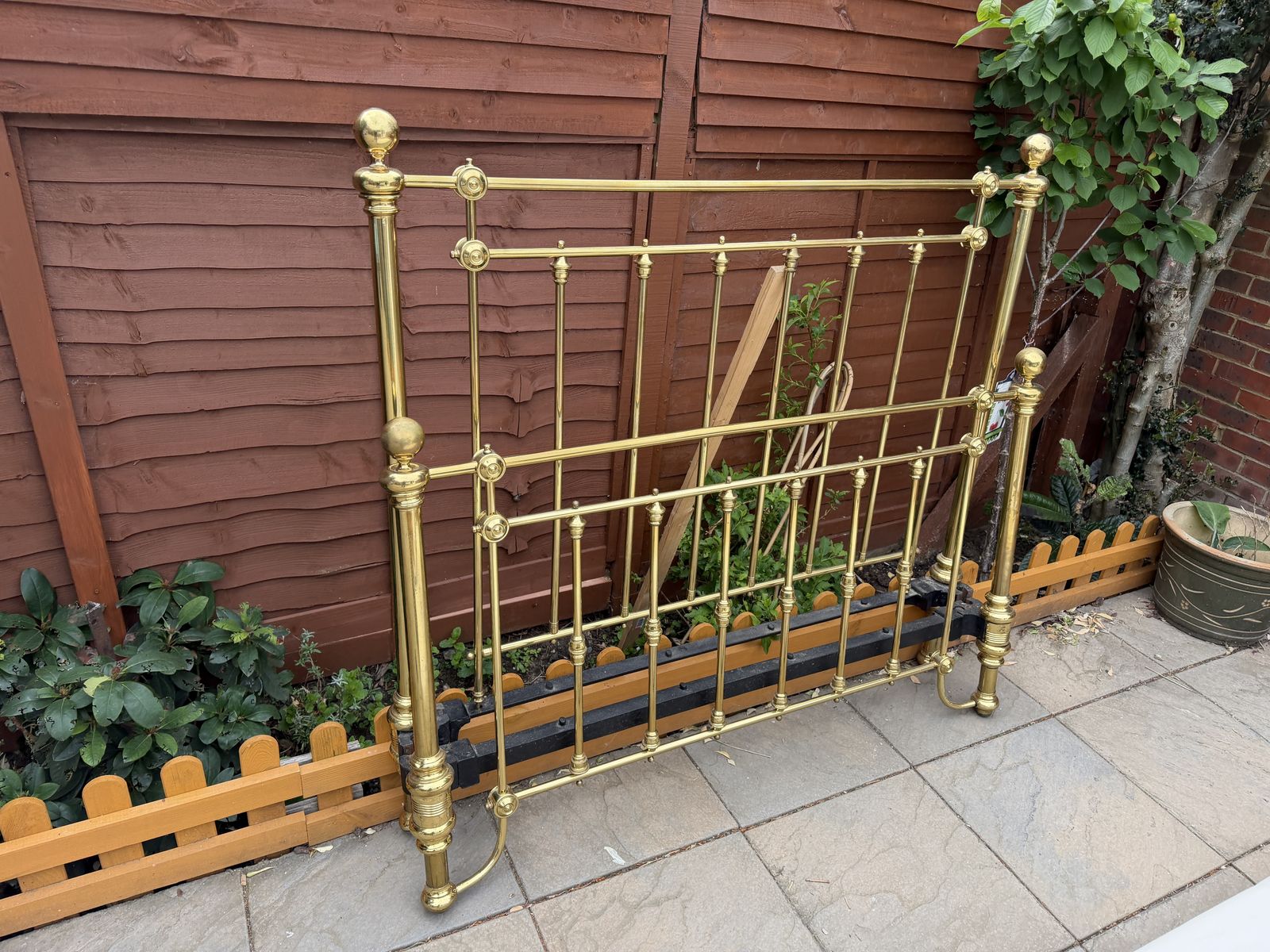 Furniture Stunning Victorian All Brass & Cast Iron Double Bed Frame & Base (Spare Of Repair) photo