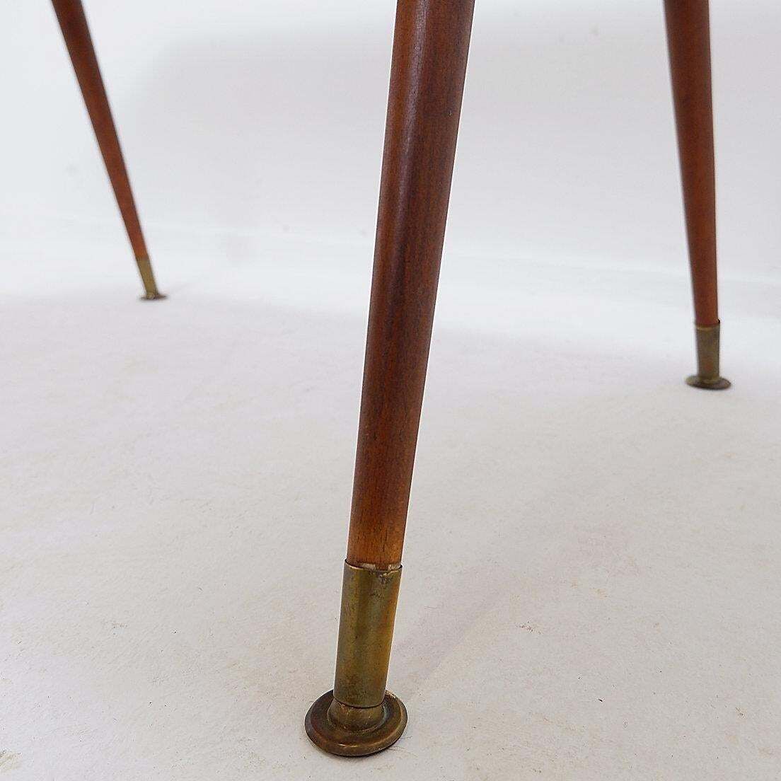 photo vinterior Mid Century 'Dame De Coeur' Coffee Table, Wood & Brass, 1950s