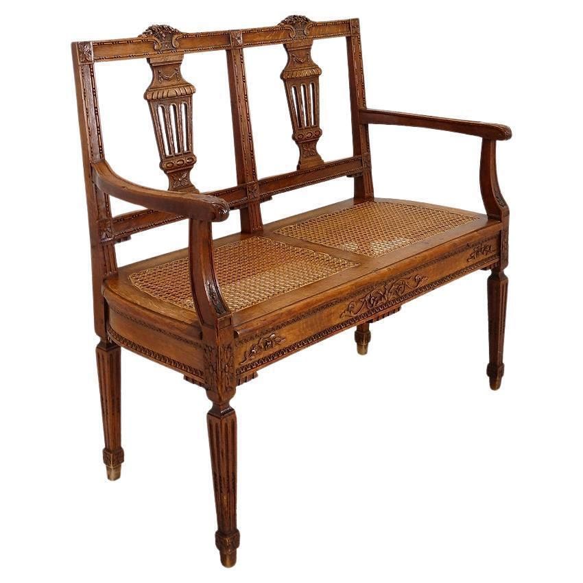 Neoclassical Style Bench Carved Lyres On The Seat Back   20th