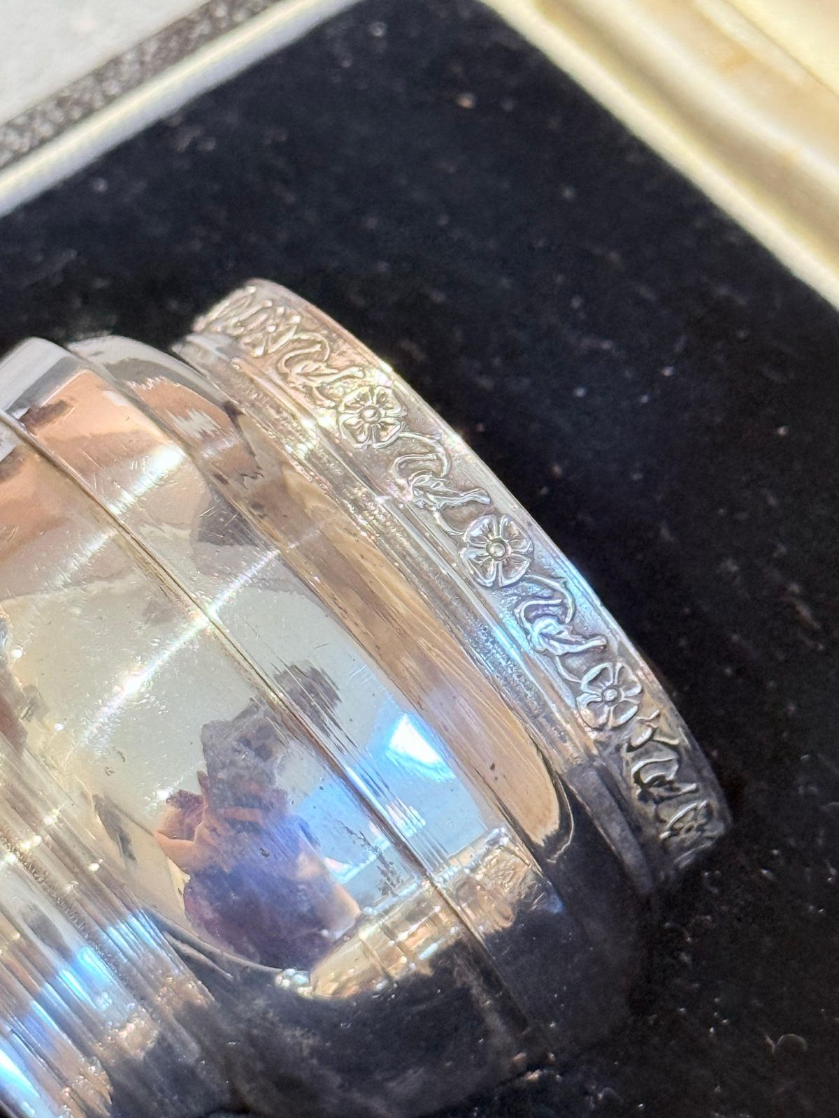 1529.0 Antiek Sterling Zilveren Condimentenset in Originele Passende Koffer, Londen Gehaltemerkt photo