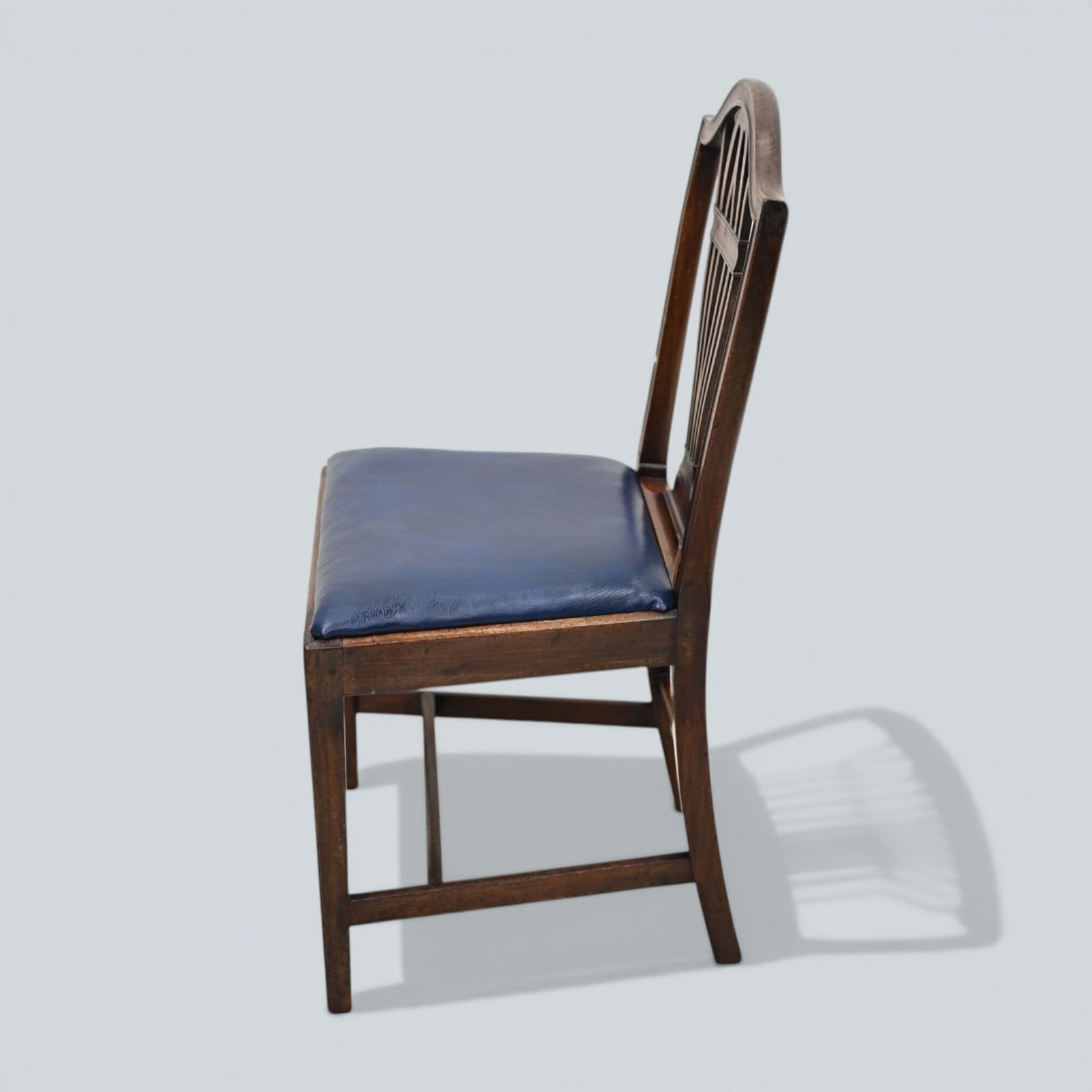 6 Georgian Mahogany Dining Chairs Blue Faux Leather Seats Free Uk Delivery photo buy