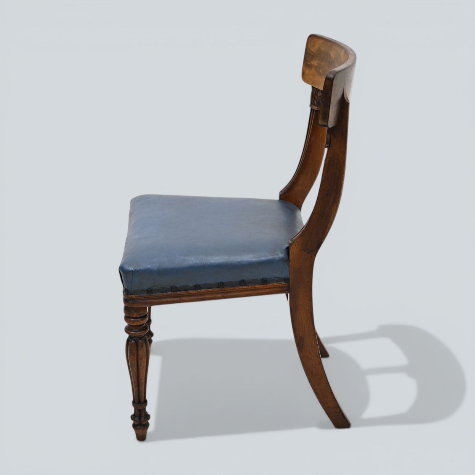 Early Victorian Dining Chairs Mahogany Faux Leather Upholstery Free Uk Delivery photo 357.0