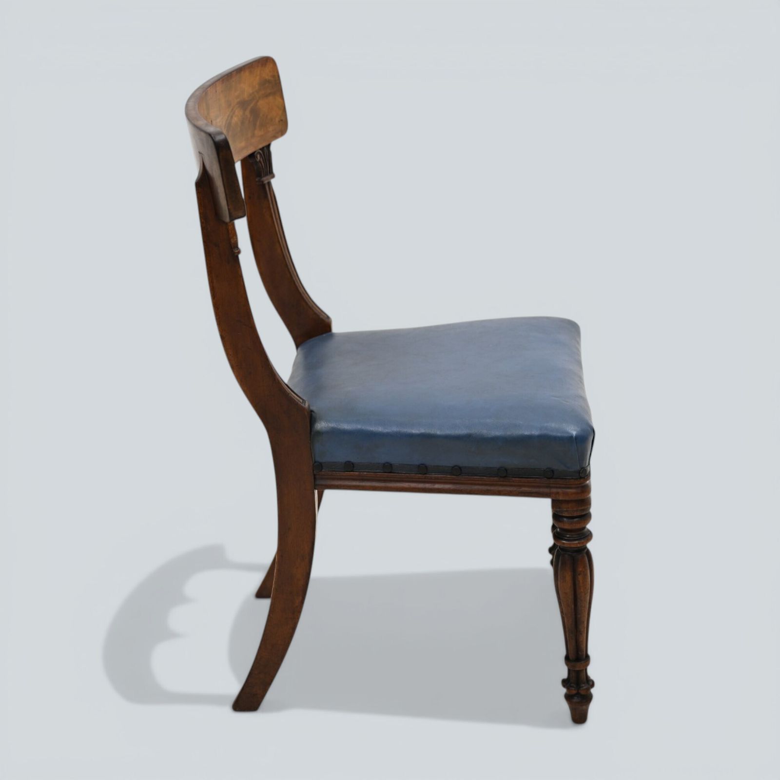 photo furniture Early Victorian Dining Chairs Mahogany Faux Leather Upholstery Free Uk Delivery