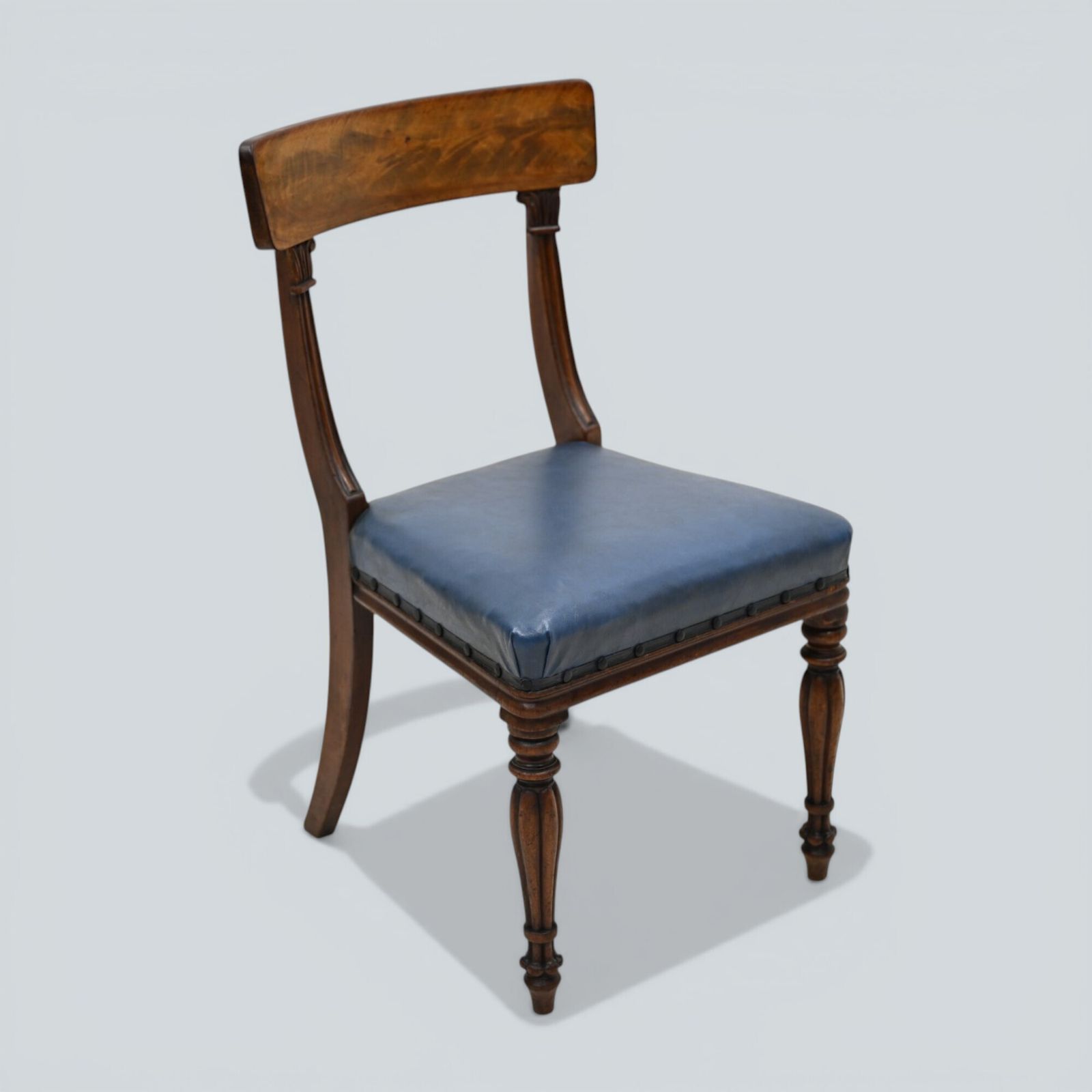 photo for sale Early Victorian Dining Chairs Mahogany Faux Leather Upholstery Free Uk Delivery