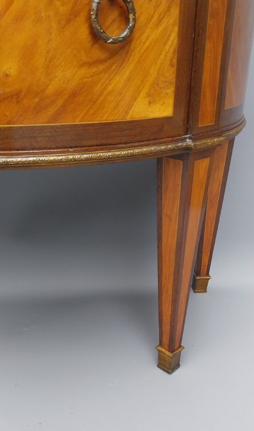 photo for sale French Antique Demi Lune Chest Of Drawers Marble Top With Gilded Mounts