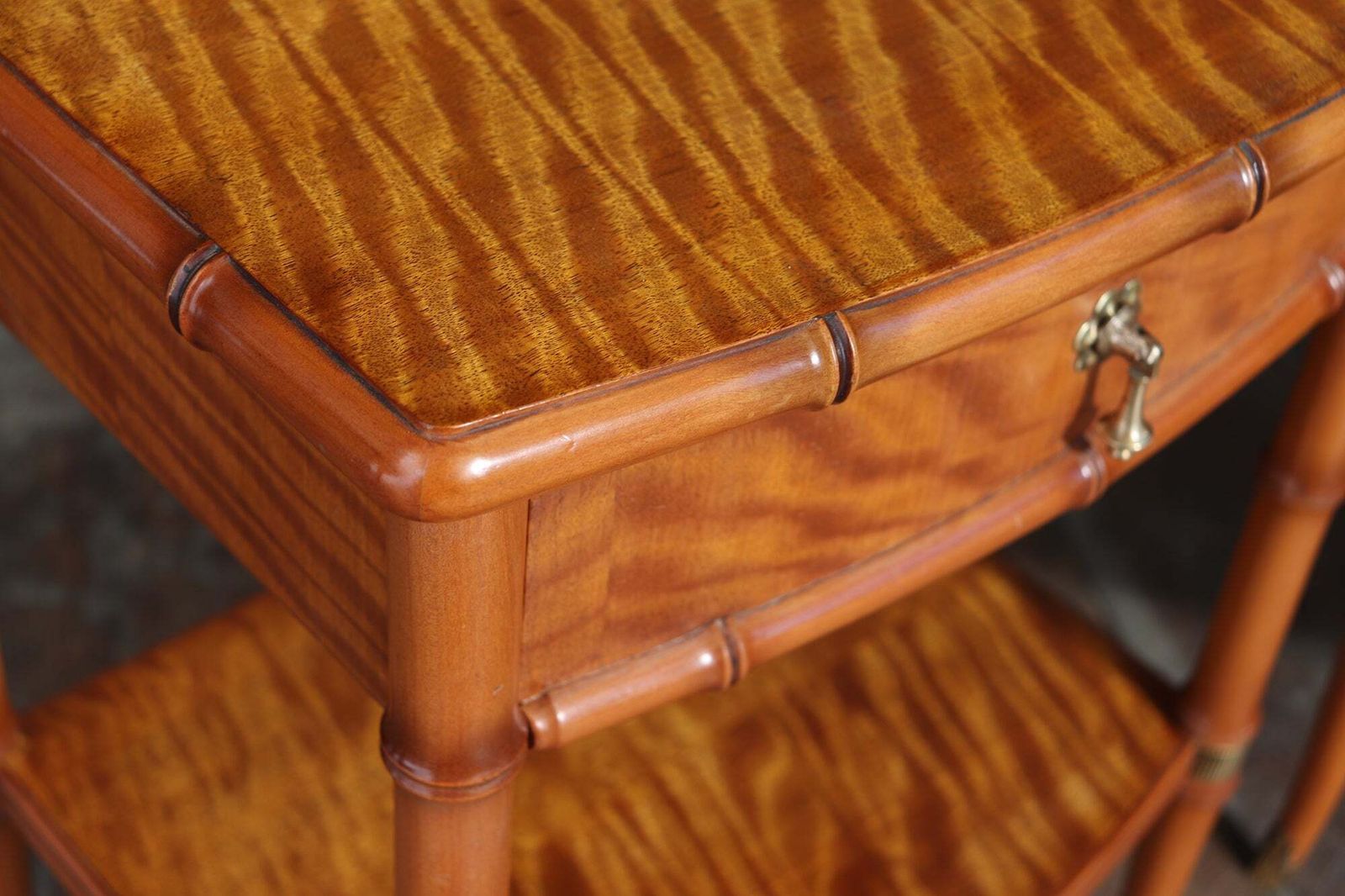 photo vinterior Pair Of Faux Bamboo Satin Birch Bedside Tables
