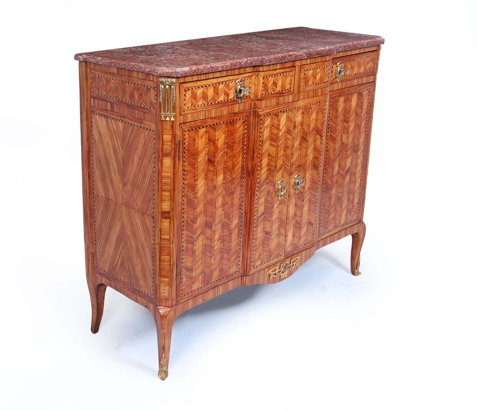 Fine Louis XVI Tulipwood Marquetry Cabinet With Rouge Marble Top, France, Late 18th Century photo 6800.0