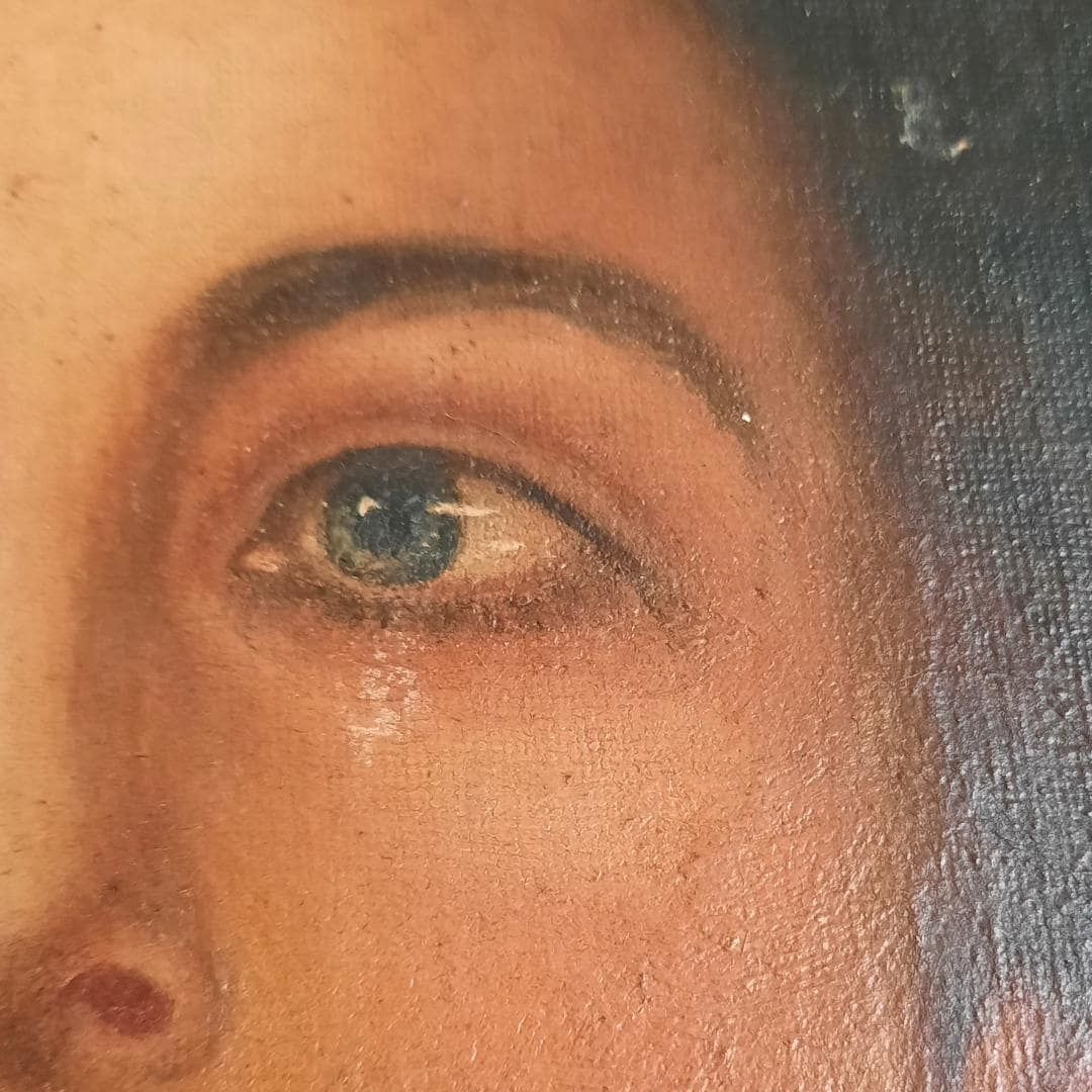 Truly Antique Oil Portrait Of A Woman After A Portrait By F Doubek. H 16'' photo 94.0