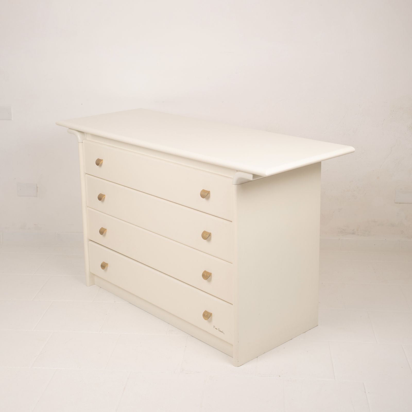 Cream Lacquered Chest Of Drawers By Pierre Cardin, 1980 photo for sale