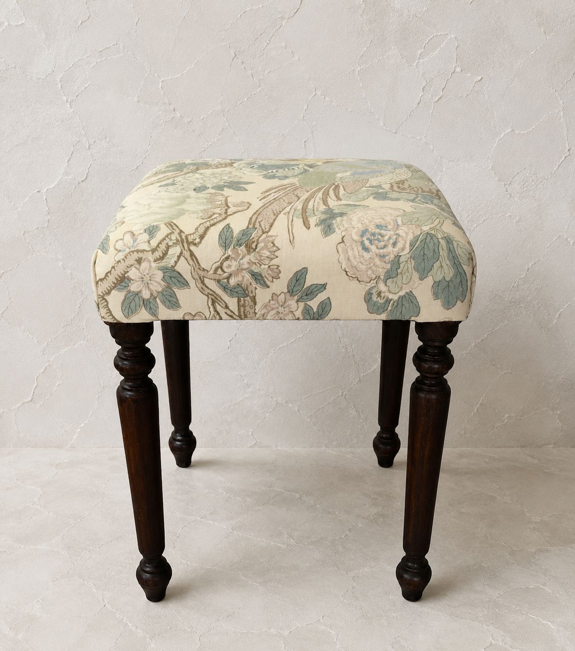 An Upholstered Beechwood Piano/Dressing Table Stool