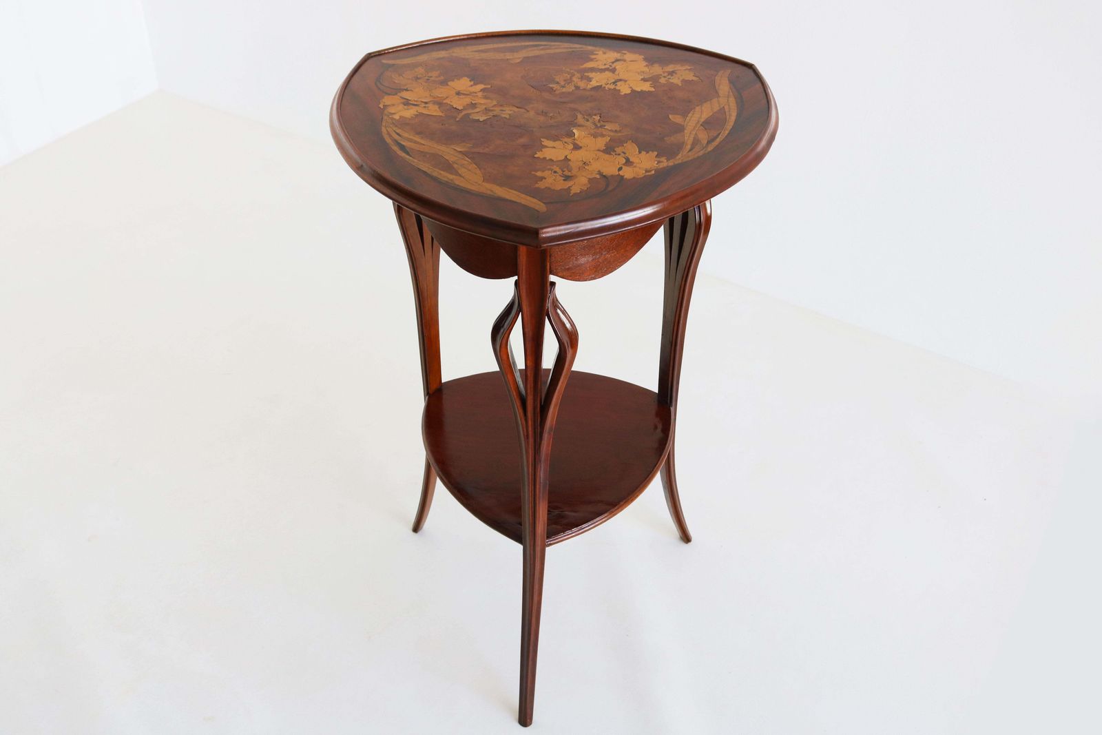 Furniture Antique French Art Nouveau Side Table “Lilly” Signed By Louis Majorelle 1900 photo