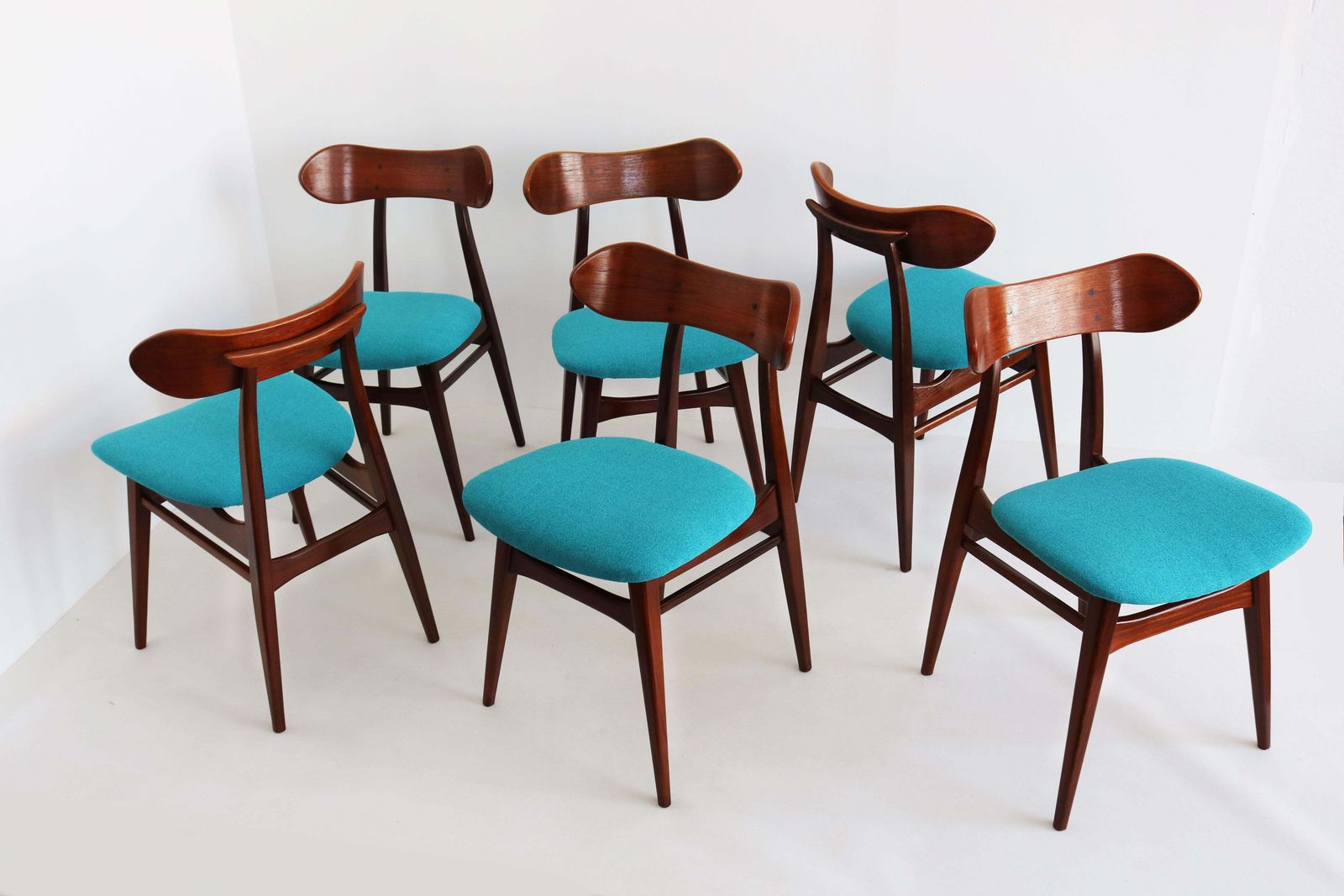 Ensemble de 6 chaises de salle à manger Kastrup, par Louis van Teeffelen, design néerlandais, années 1950 photo buy