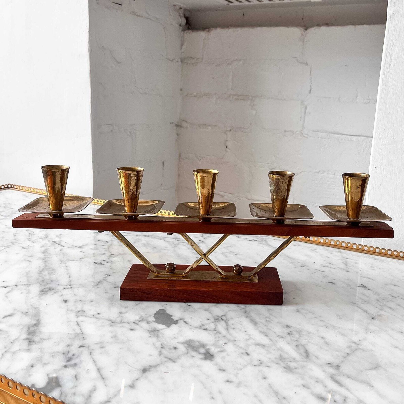 Mid Century Gilt Candlestick, 21st Century photo furniture