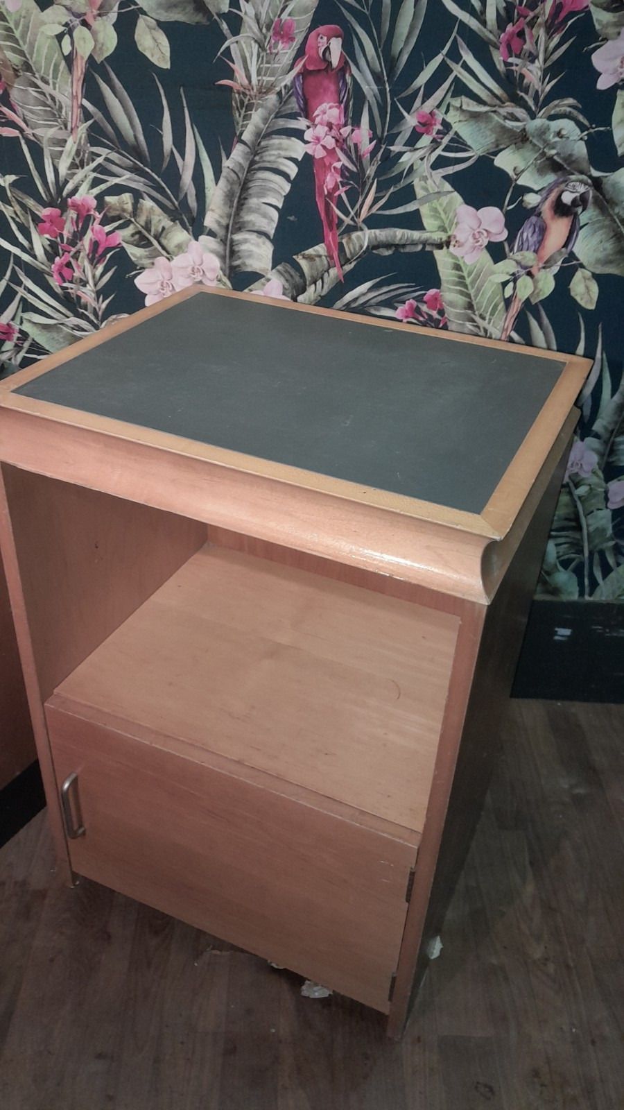 Pair Of Large Mid Century Modern Bedside Cabinets Each With 1 Door photo vintage