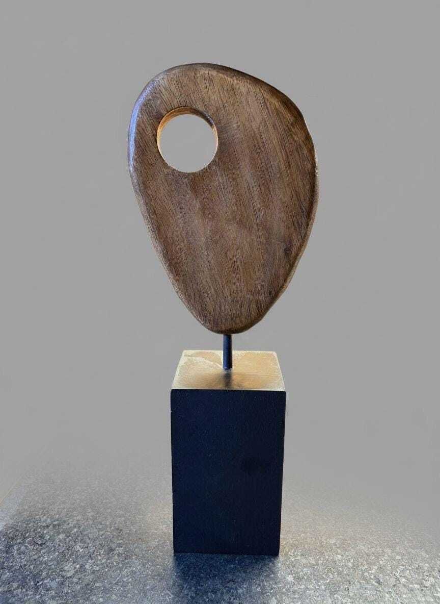 Mid Century Style Abstract Wooden Sculpture, Referred To As A Teardrop