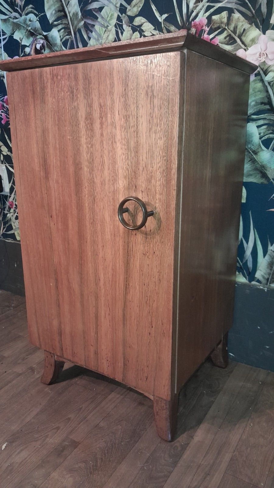 Stylish Mid Century 1 Door Bedside Cabinet With Original Handle. photo furniture
