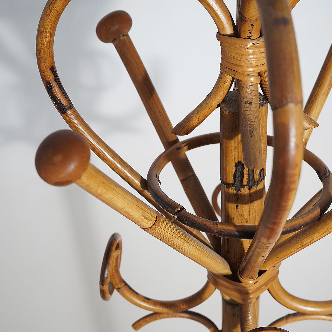 Floor Coat Stand In Rattan And Woven Wicker, 1960s. photo buy