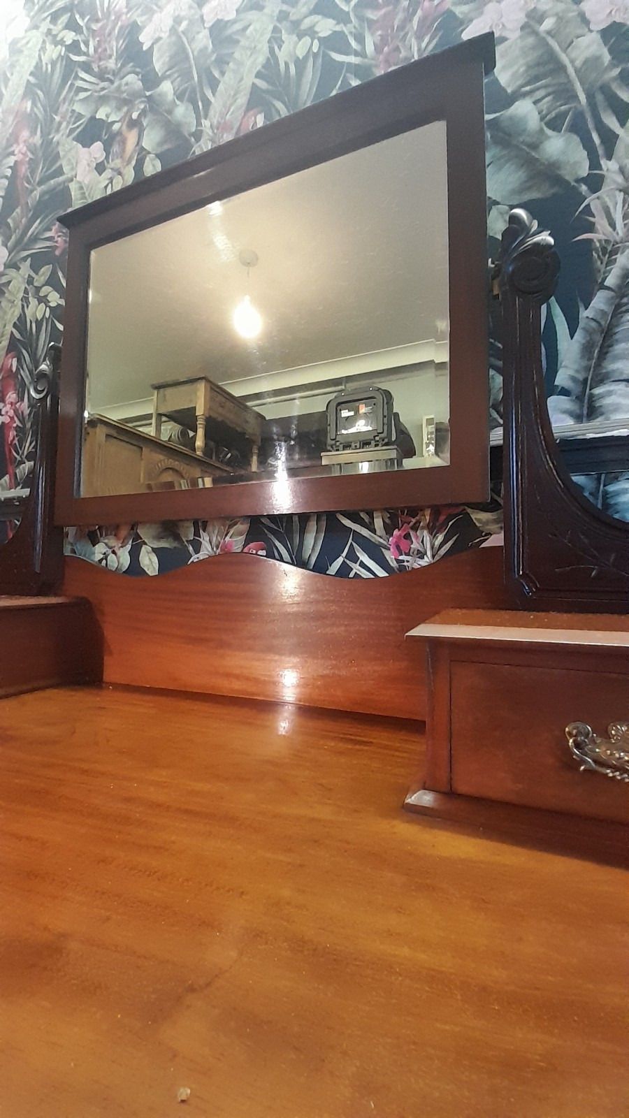 photo furniture A Flame Mahogany Edwardian Chest Of 2 Drawers/Dressing Table,Original Handles