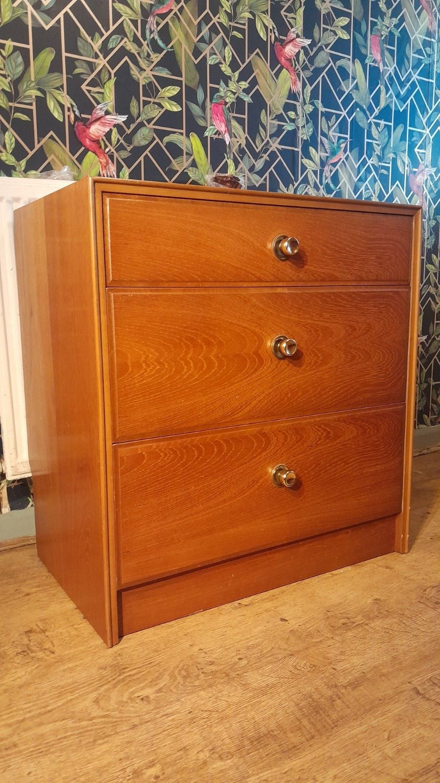 Mid Century Teak And Teak Effect Chest Of 3 Drawers By Meredew