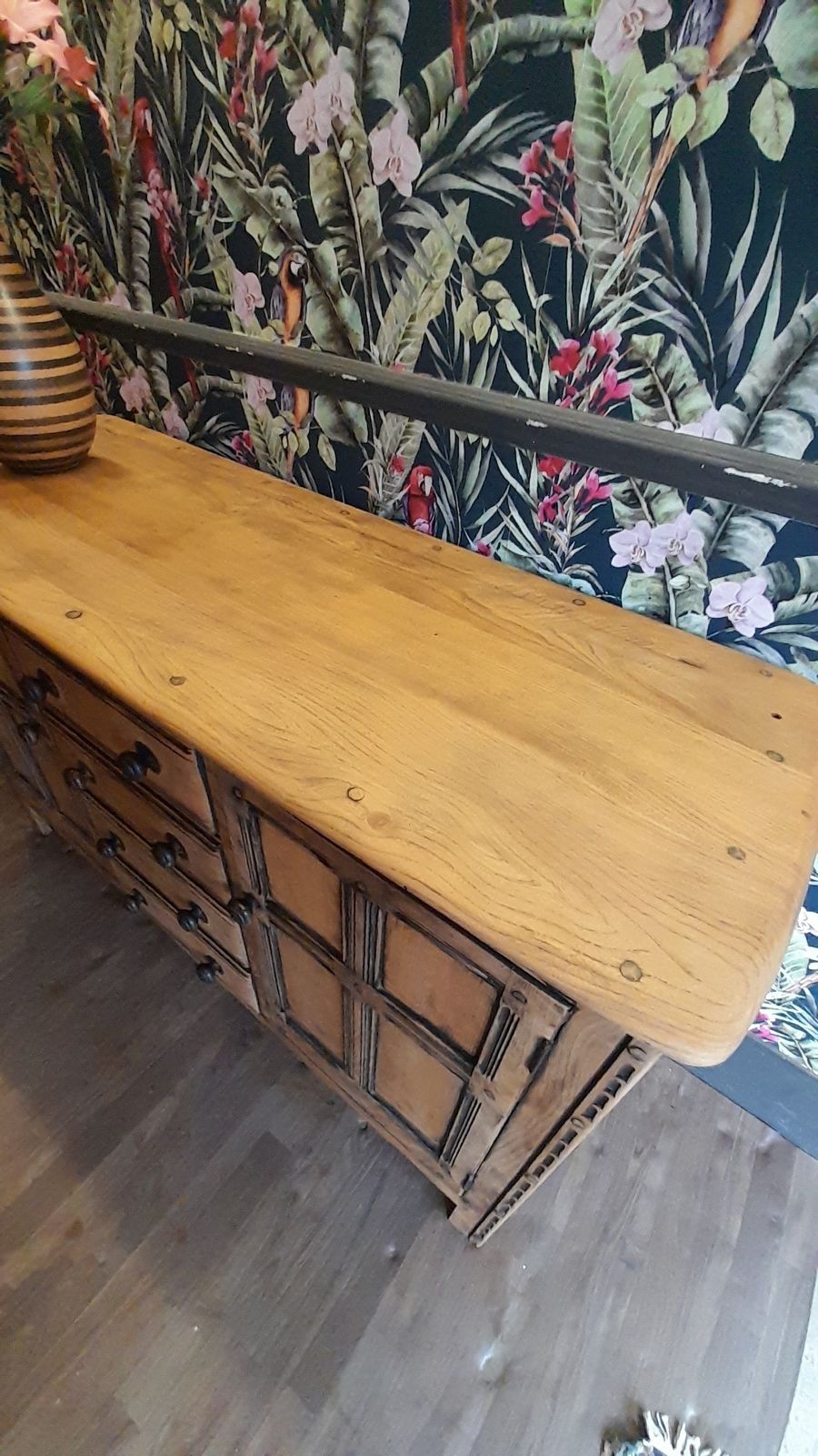 Vintage Ercol Large Sideboard 4 Drawers Flanking 4 Central Drawers photo vinterior