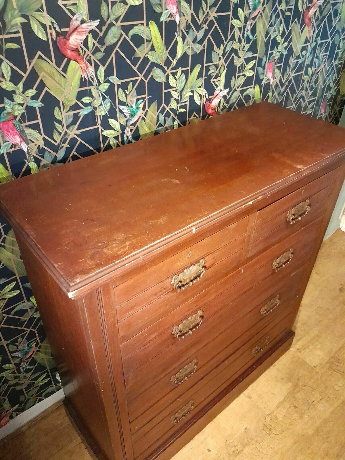 Antique Tall Chest Of 2 Short Over 3 Long Drawers photo vinterior