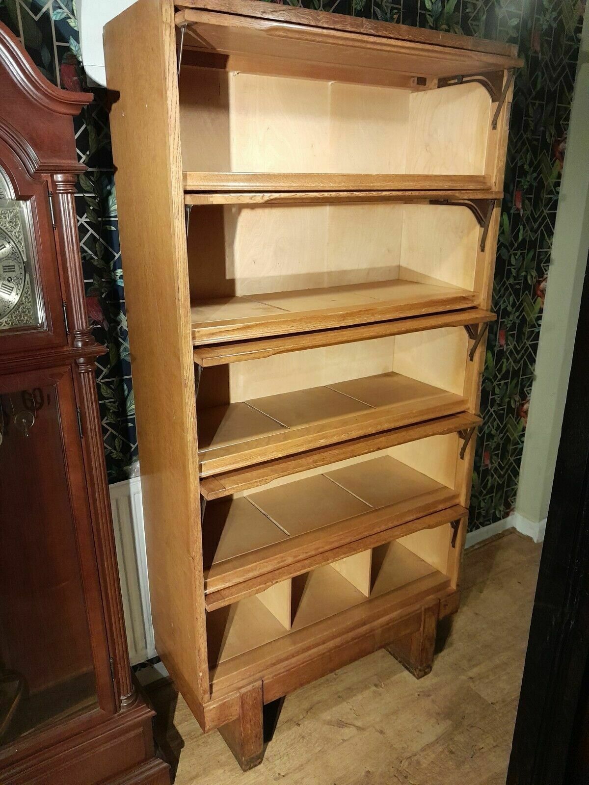 Pair Of Tall Mid Century Er Staverton Barrister Bookcases Silid Oak photo buy