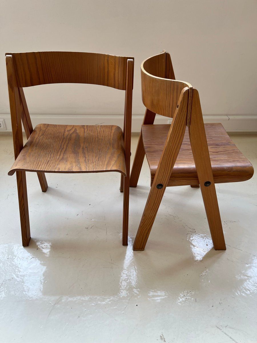 Wooden Chairs By Martins Machado, 1980s, Set Of 2