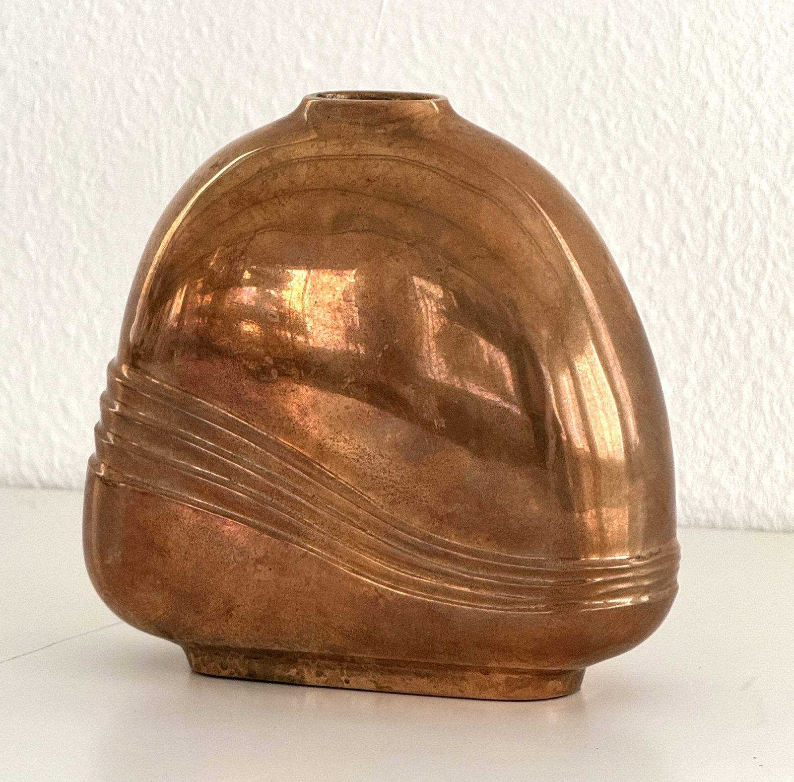 photo furniture Esa Fedrigolli Signed Bronze Vase, Italy, 1970s